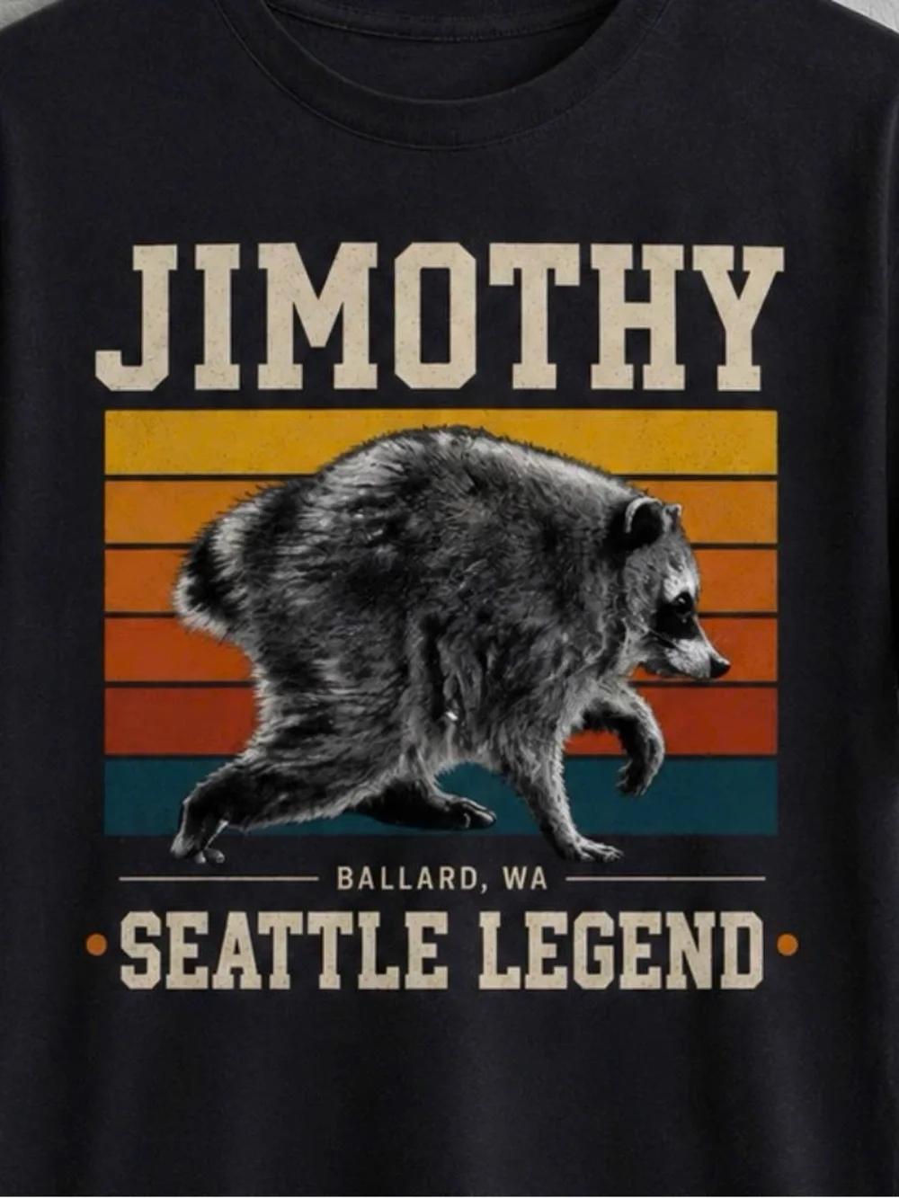Jimothy Seattle Legend Graphic Tee - Black with Vintage Sunset